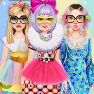 Модный максималистский макияж, одевалка, мода, онлайн игра