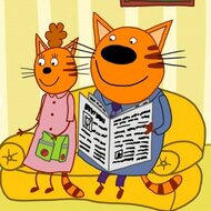 Пазлы три кота