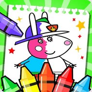 Раскраска свинки Пеппы, раскраска, свинка пеппа, мультфильмы, онлайн игра