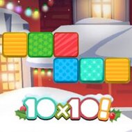 Рождественская 10х10, головоломки, 10х10, тетрис, онлайн игра