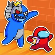 Survivor In Rainbow Monster, амонг ас, выживание, онлайн игра